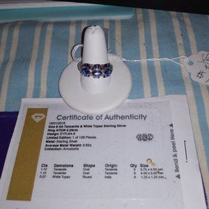 Tanzanite and white topaz Ring Size9